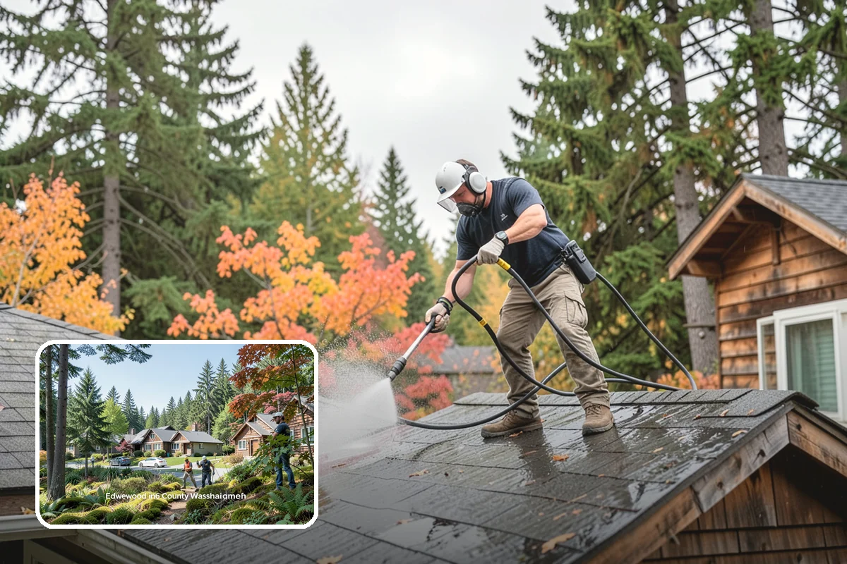 Concrete Brightening in Edgewood, Pierce County, WA - Reverses the dull, grayed look caused by years of damp weather