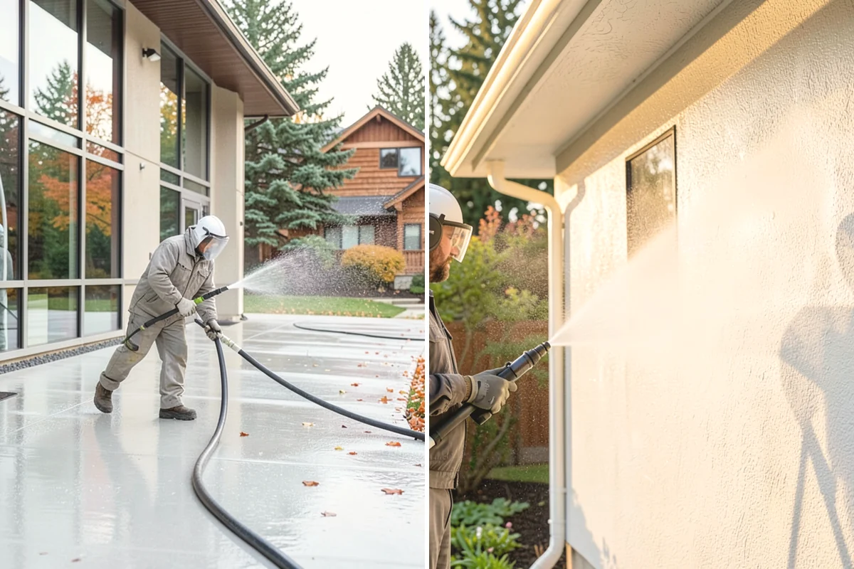 Concrete Brightening in Edgewood, Pierce County, WA - Complete a full surface clean to remove organic growth