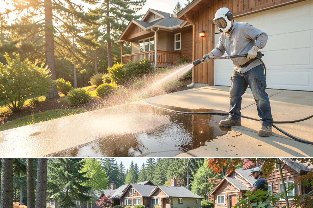 Concrete Brightening in Edgewood, Pierce County, WA - A dry stretch in summer lets the brightener react and rinse cleanly without dilution from rain, making it the best season for...