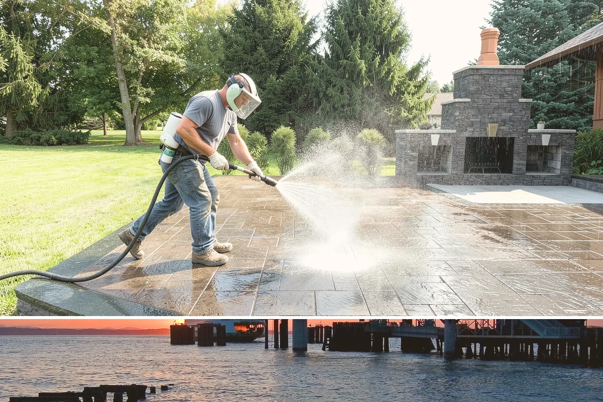 Concrete Brightening in Edmonds, Snohomish County, WA - A dry stretch in summer lets the brightener react and rinse cleanly without dilution from rain, making it the best season for...