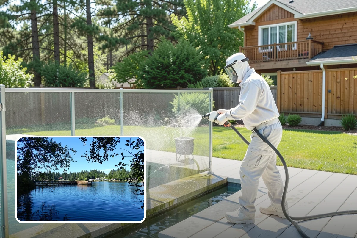 Concrete Brightening in Federal Way, King County, WA - Reverses the dull, grayed look caused by years of damp weather
