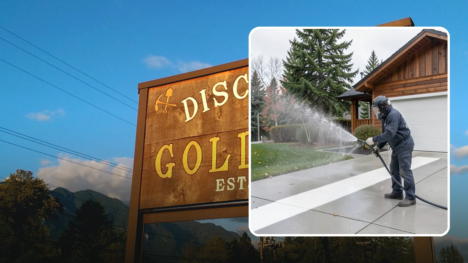 Concrete Brightening in Gold Bar, Snohomish County, WA - Bring grayed, weathered concrete back to a bright, fresh tone with a post-wash brightening treatment.
