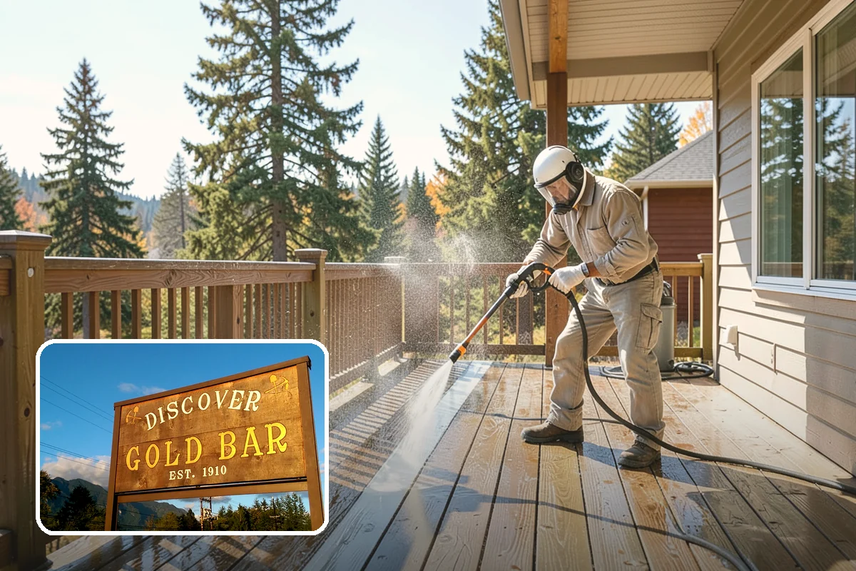 Concrete Brightening in Gold Bar, Snohomish County, WA - Reverses the dull, grayed look caused by years of damp weather