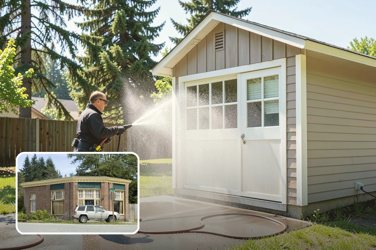 Concrete Brightening in Hamilton, Skagit County, WA - Reverses the dull, grayed look caused by years of damp weather