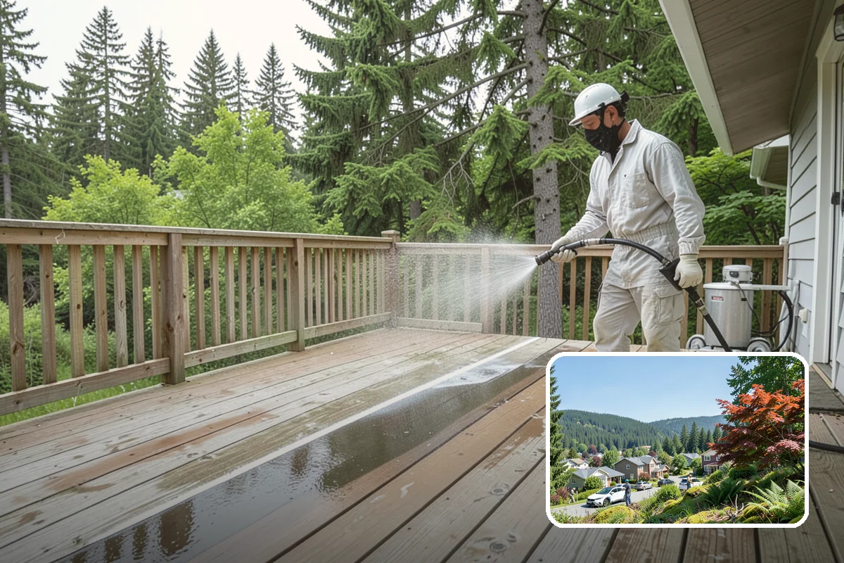 Concrete Brightening in Index, Snohomish County, WA - Reverses the dull, grayed look caused by years of damp weather