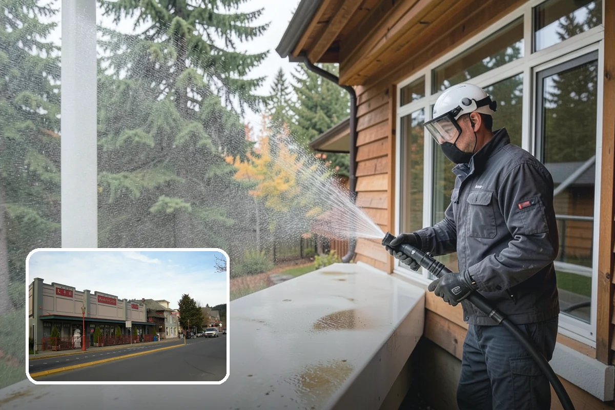 Concrete Brightening in Issaquah, King County, WA - Reverses the dull, grayed look caused by years of damp weather