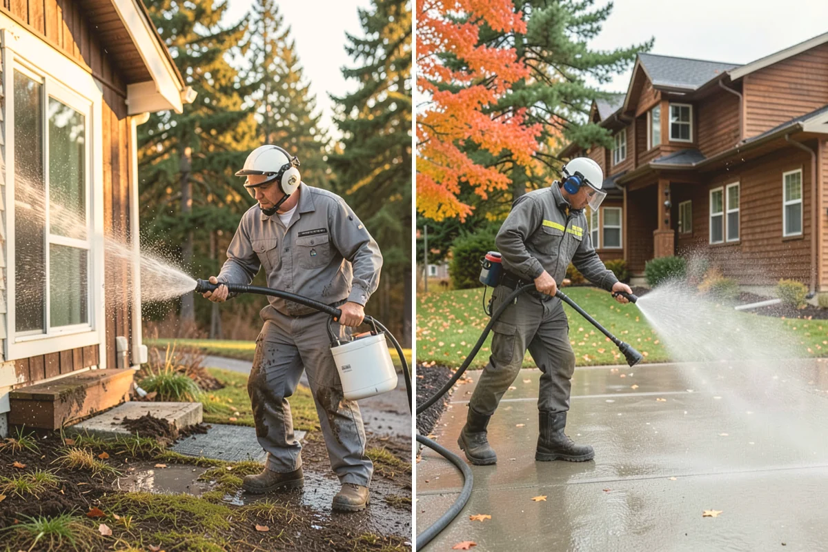 Concrete Brightening in Kent, King County, WA - Complete a full surface clean to remove organic growth