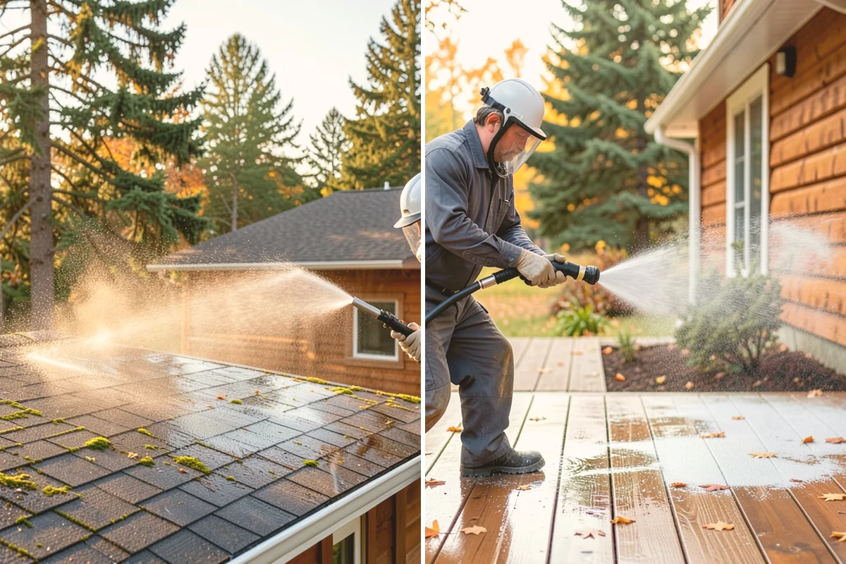 Concrete Brightening in Kirkland, King County, WA - Complete a full surface clean to remove organic growth