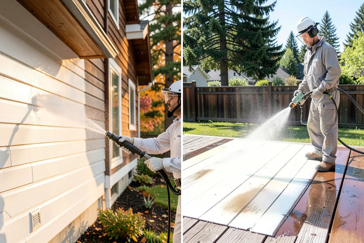 Concrete Brightening in Lake Forest Park, King County, WA - Complete a full surface clean to remove organic growth