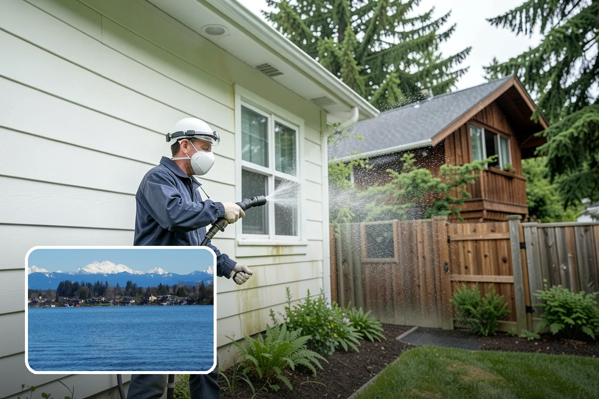 Concrete Brightening in Lake Stevens, Snohomish County, WA - Reverses the dull, grayed look caused by years of damp weather