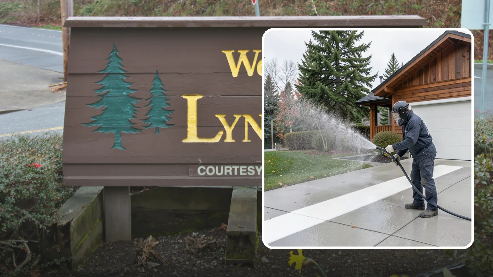 Concrete Brightening in Lynnwood, Snohomish County, WA - Bring grayed, weathered concrete back to a bright, fresh tone with a post-wash brightening treatment.