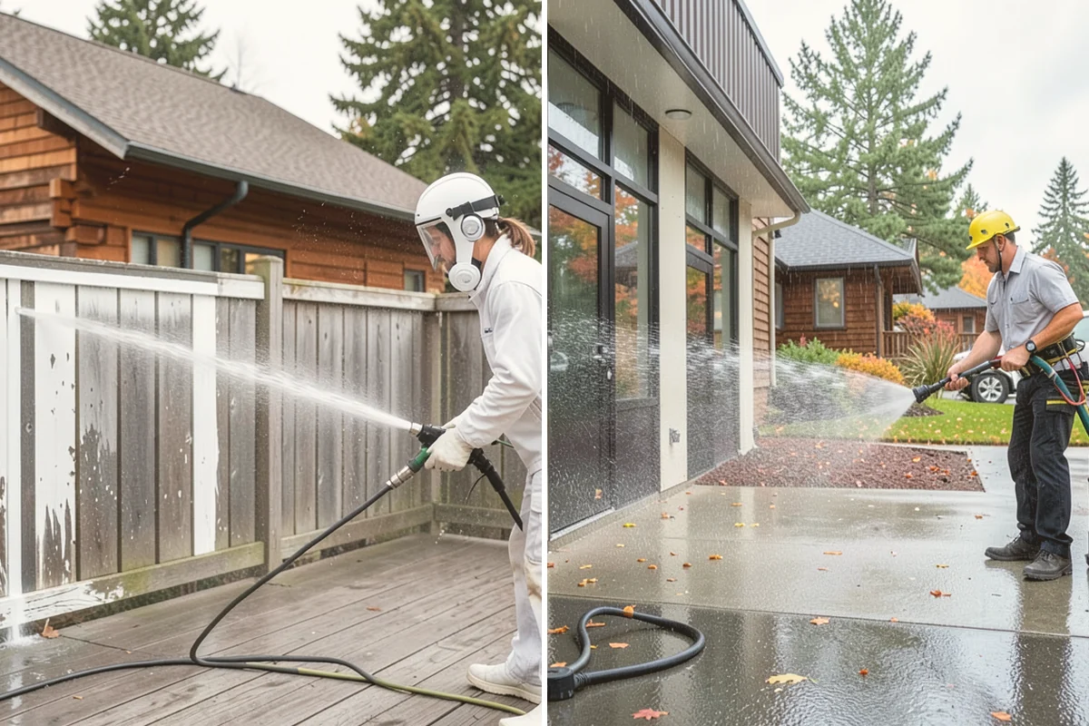 Concrete Brightening in Lynnwood, Snohomish County, WA - Complete a full surface clean to remove organic growth