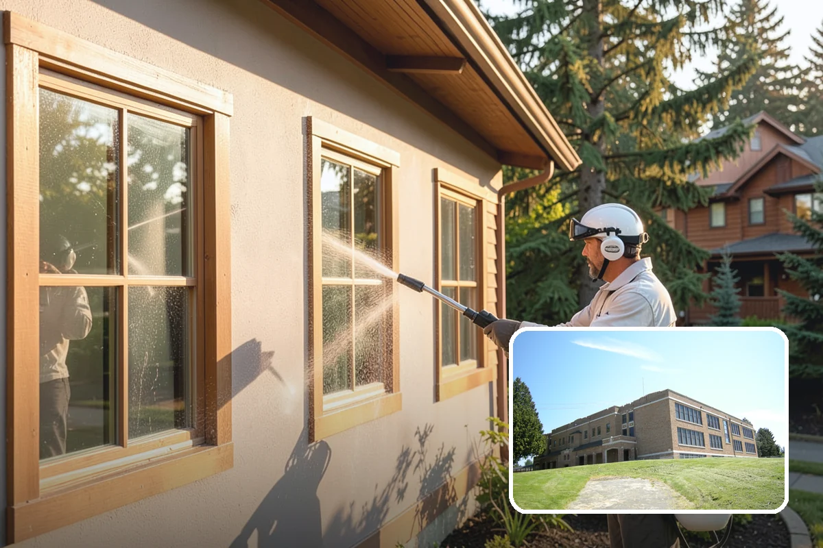 Concrete Brightening in Maple Valley, King County, WA - Reverses the dull, grayed look caused by years of damp weather