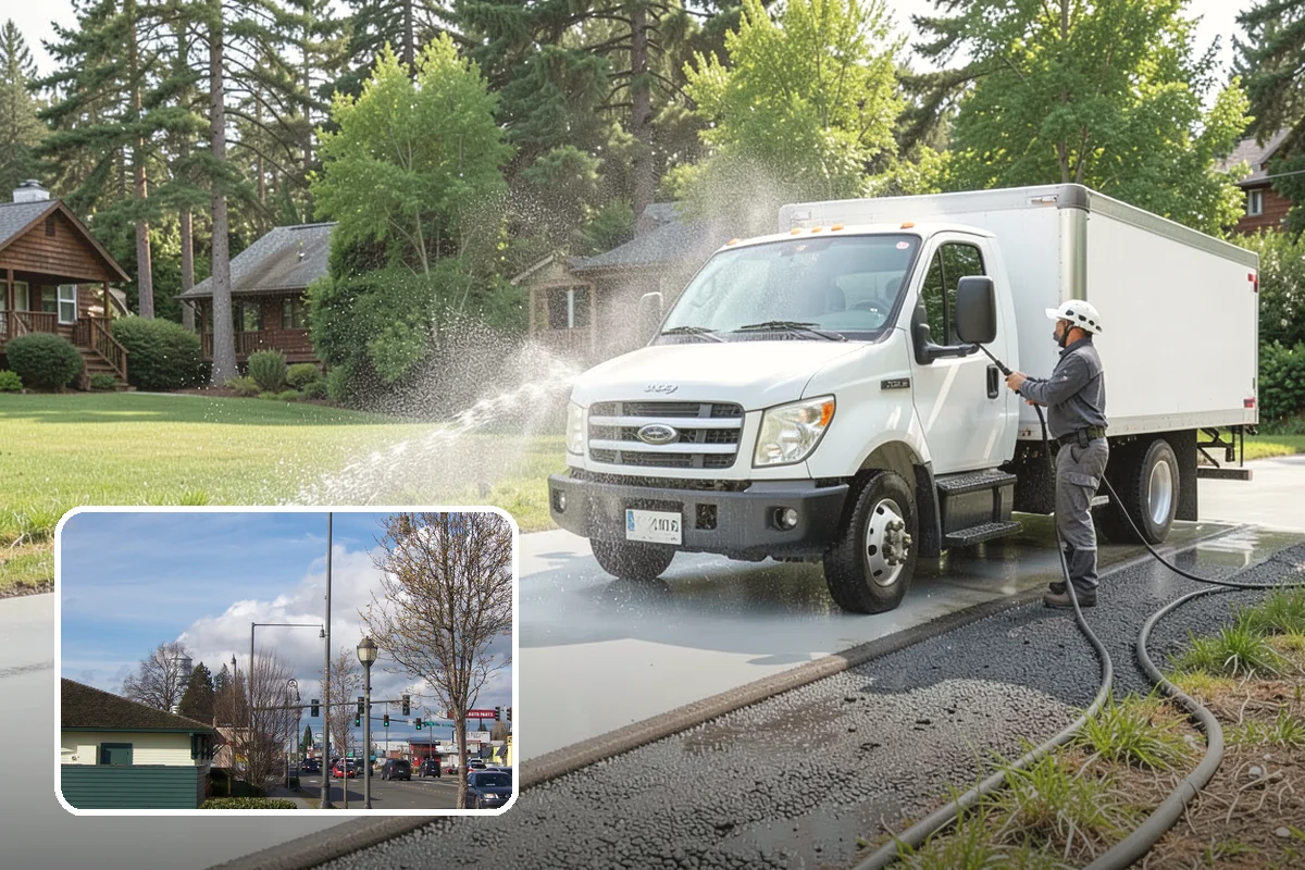 Concrete Brightening in Marysville, Snohomish County, WA - Reverses the dull, grayed look caused by years of damp weather