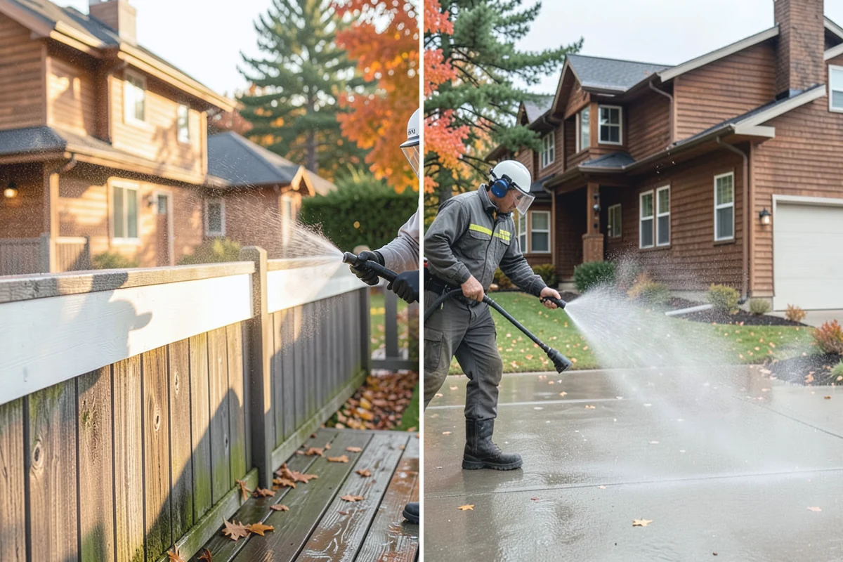 Concrete Brightening in Medina, King County, WA - Complete a full surface clean to remove organic growth