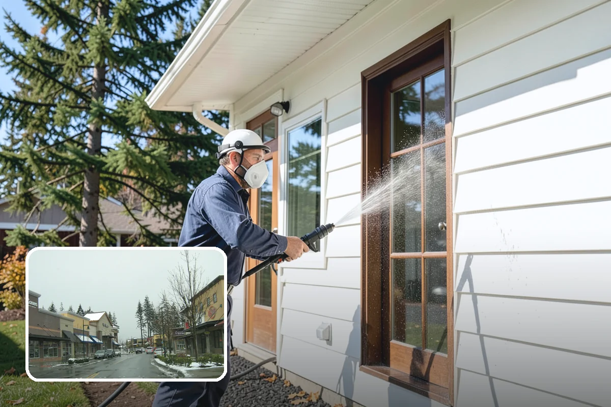 Concrete Brightening in Mill Creek, Snohomish County, WA - Reverses the dull, grayed look caused by years of damp weather