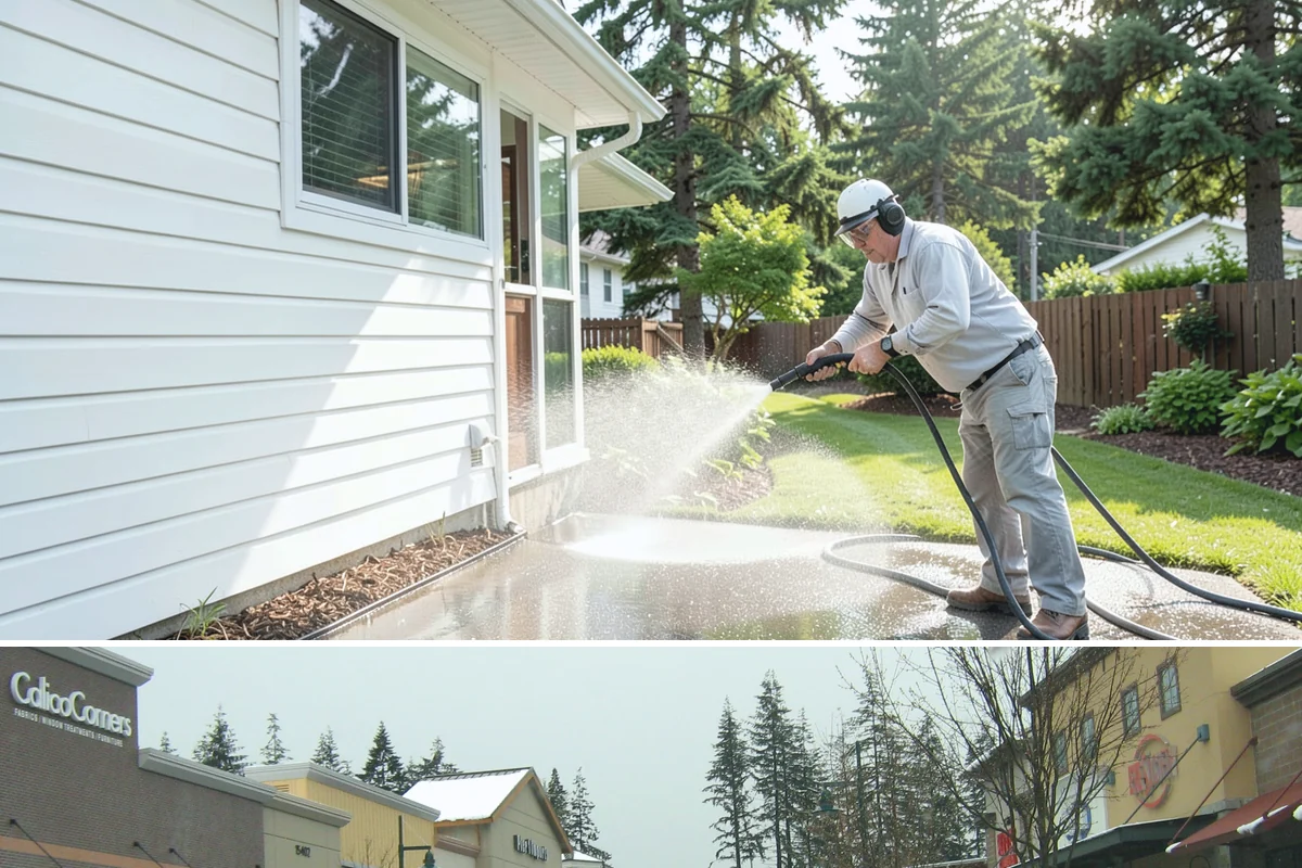Concrete Brightening in Mill Creek, Snohomish County, WA - A dry stretch in summer lets the brightener react and rinse cleanly without dilution from rain, making it the best season for...