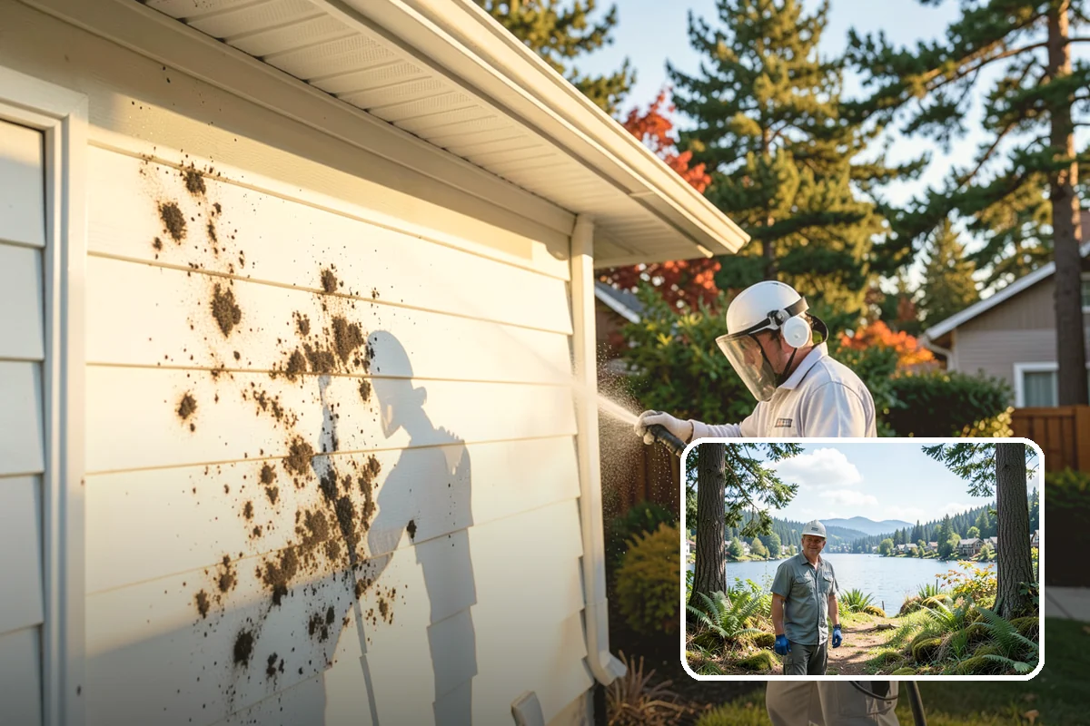Concrete Brightening in Milton, King County, WA - Reverses the dull, grayed look caused by years of damp weather