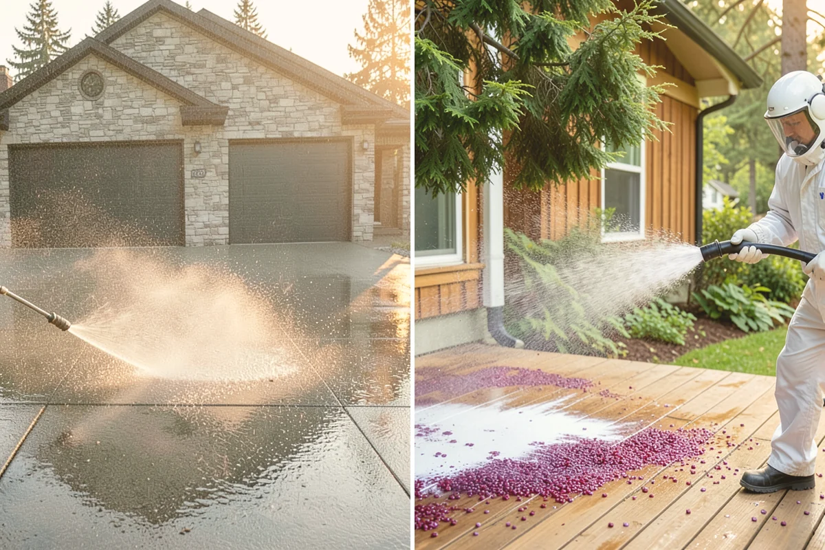 Concrete Brightening in Milton, King County, WA - Complete a full surface clean to remove organic growth