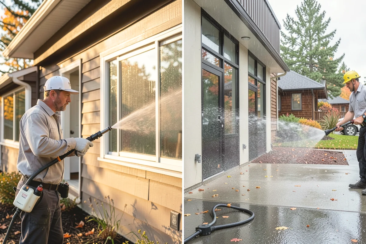 Concrete Brightening in Monroe, Snohomish County, WA - Complete a full surface clean to remove organic growth