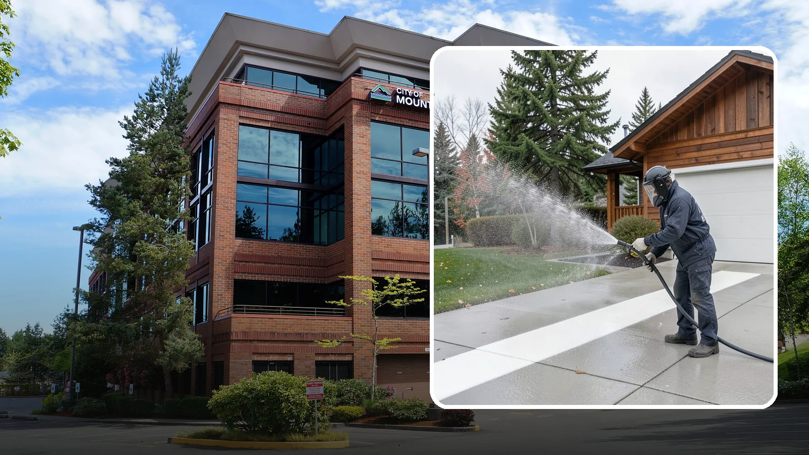 Concrete Brightening in Mountlake Terrace, Snohomish County, WA - Bring grayed, weathered concrete back to a bright, fresh tone with a post-wash brightening treatment.