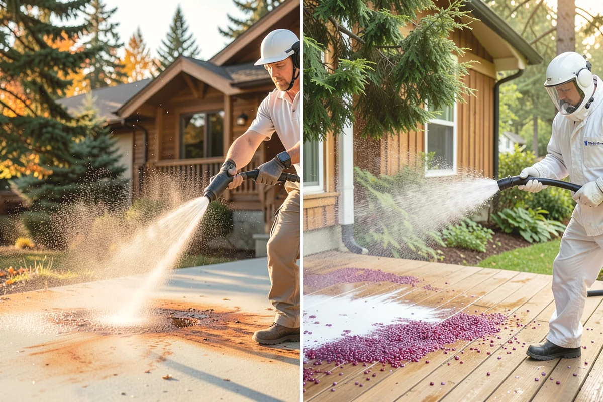 Concrete Brightening in Mountlake Terrace, Snohomish County, WA - Complete a full surface clean to remove organic growth