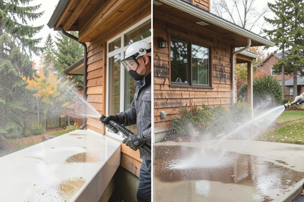 Concrete Brightening in Mukilteo, Snohomish County, WA - Complete a full surface clean to remove organic growth