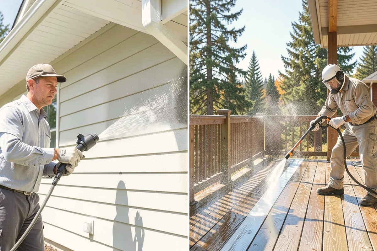 Concrete Brightening in Newcastle, King County, WA - Complete a full surface clean to remove organic growth