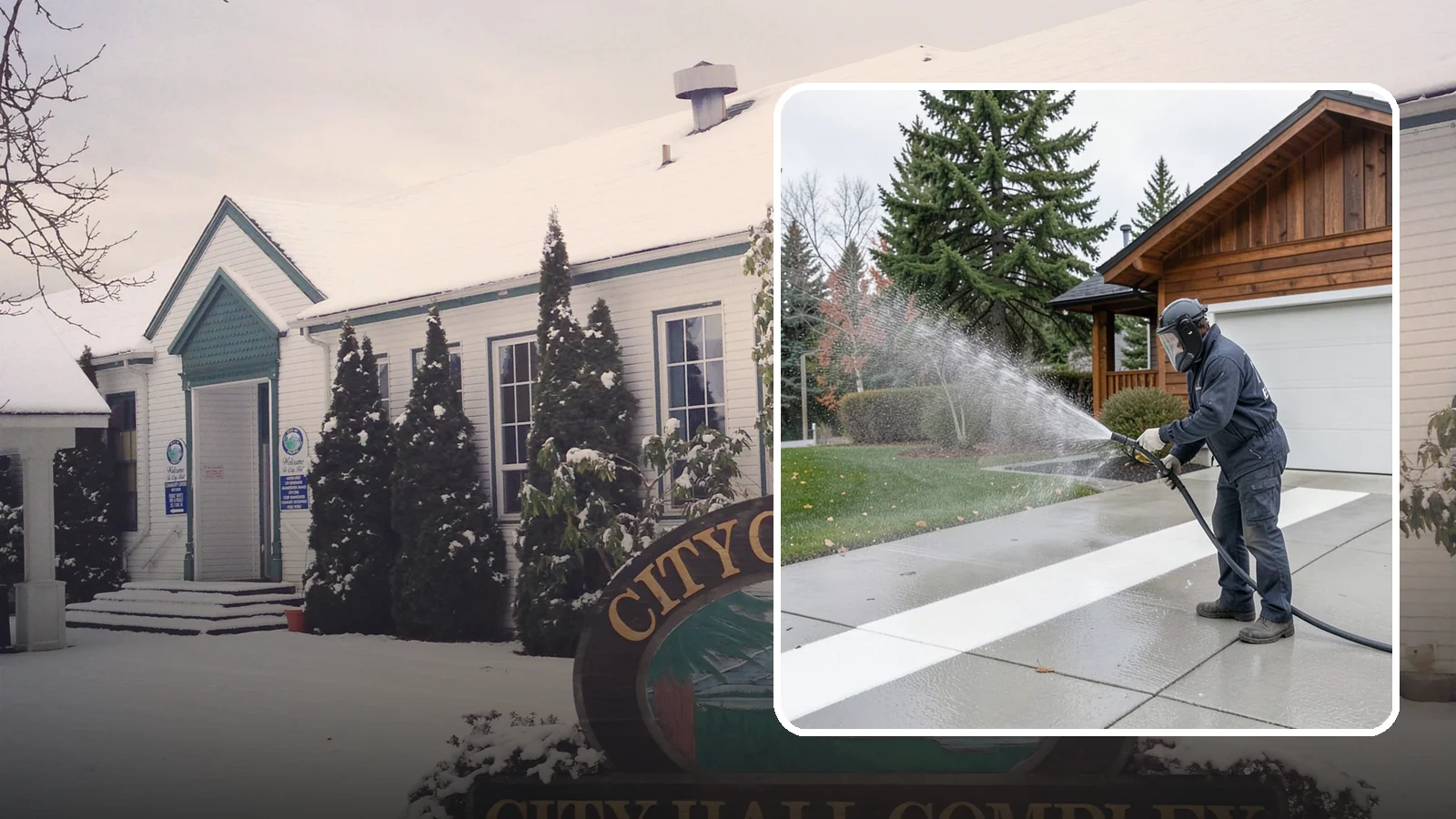 Concrete Brightening in Pacific, King County, WA - Bring grayed, weathered concrete back to a bright, fresh tone with a post-wash brightening treatment.