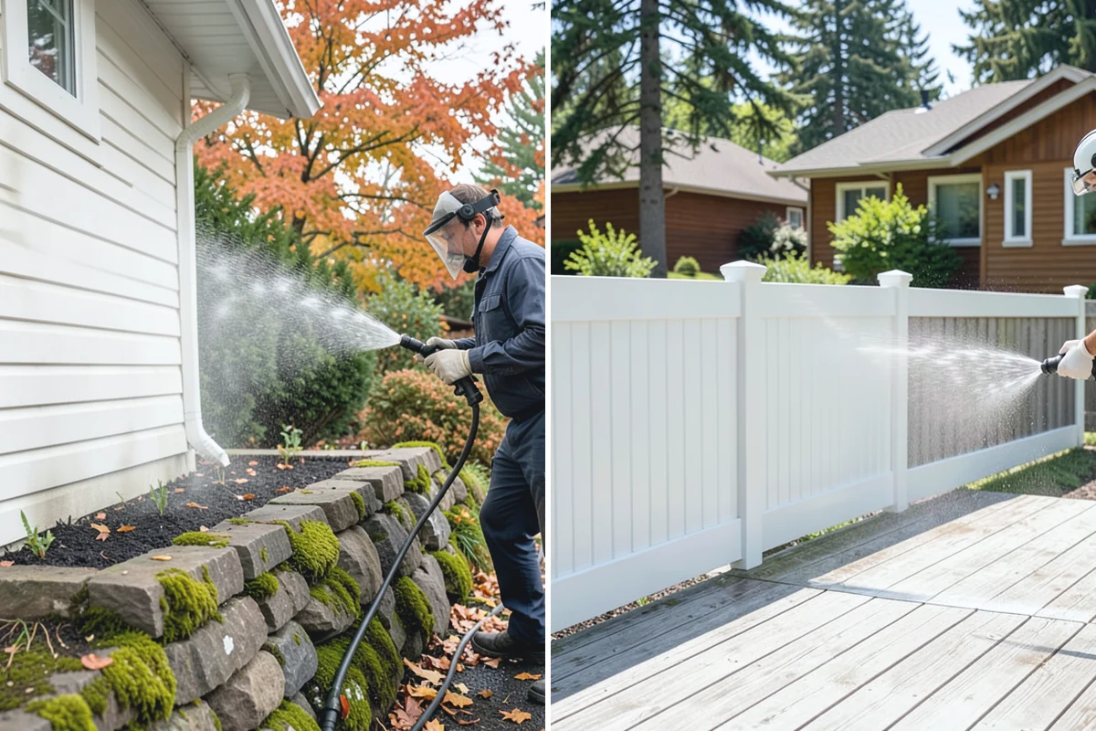 Concrete Brightening in Redmond, King County, WA - Complete a full surface clean to remove organic growth