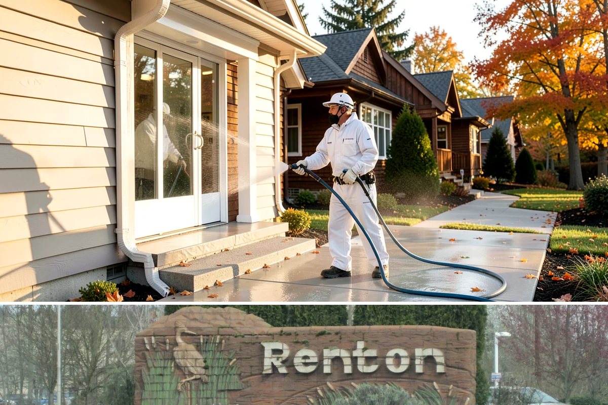 Concrete Brightening in Renton, King County, WA - A dry stretch in summer lets the brightener react and rinse cleanly without dilution from rain, making it the best season for...