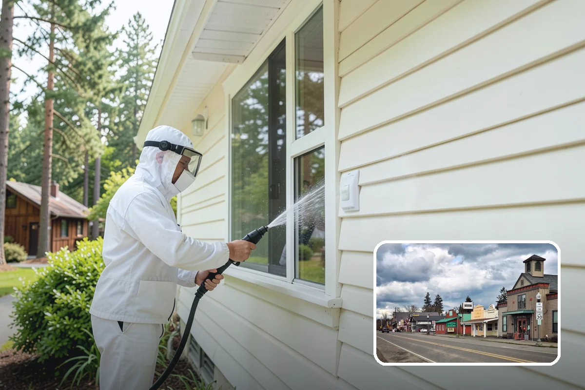 Concrete Brightening in Roy, Pierce County, WA - Reverses the dull, grayed look caused by years of damp weather