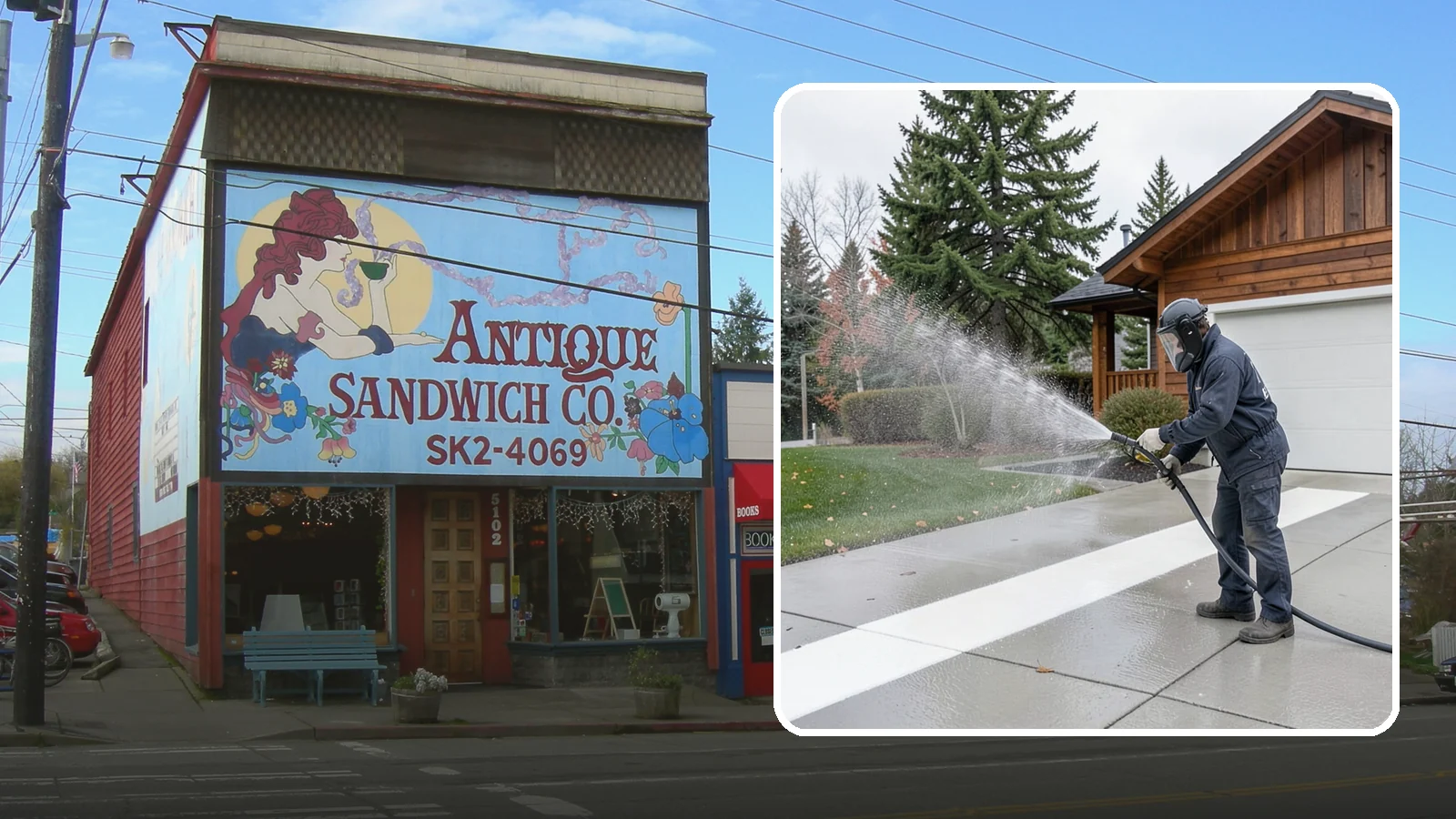 Concrete Brightening in Ruston, Pierce County, WA - Bring grayed, weathered concrete back to a bright, fresh tone with a post-wash brightening treatment.