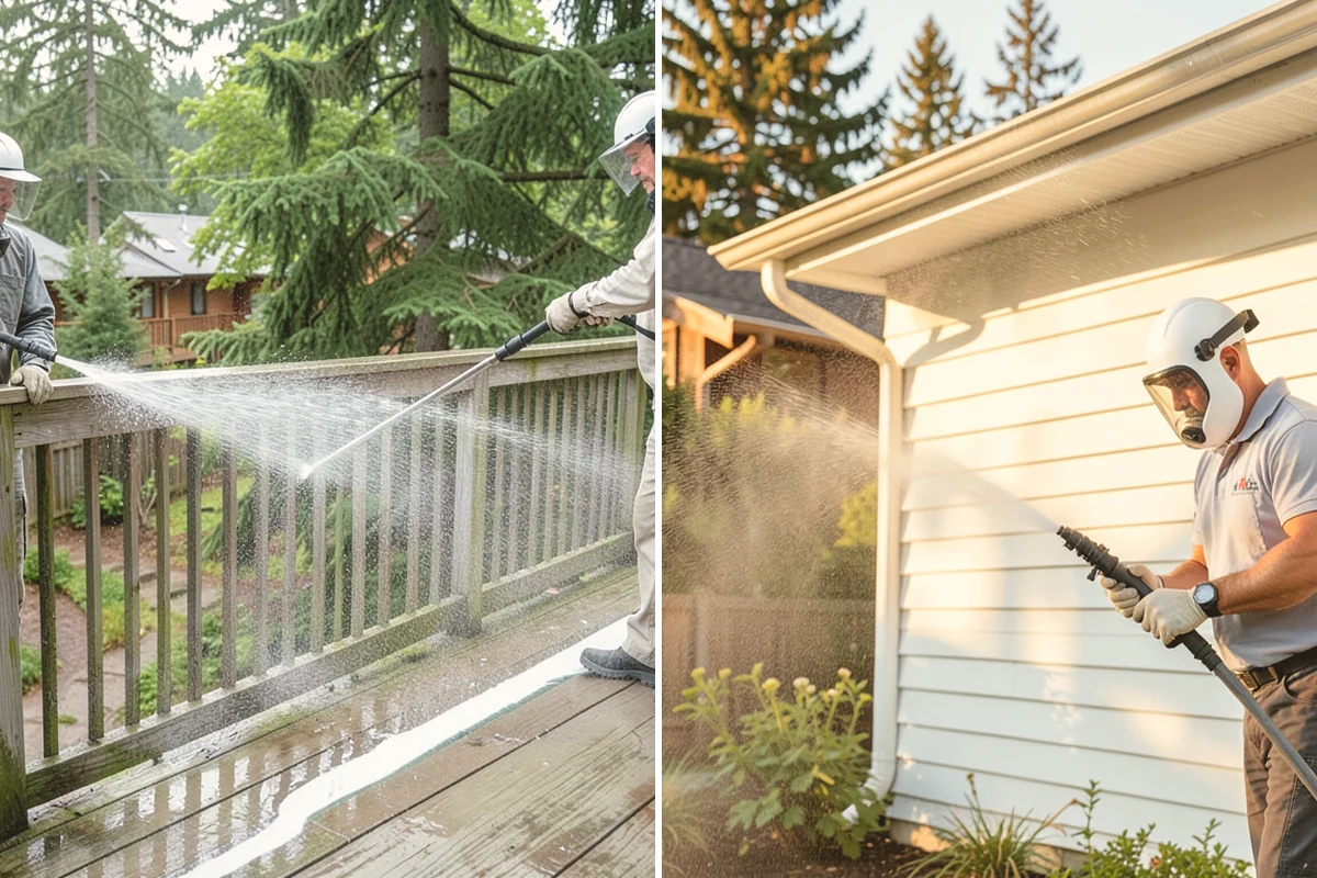 Concrete Brightening in Sammamish, King County, WA - Complete a full surface clean to remove organic growth