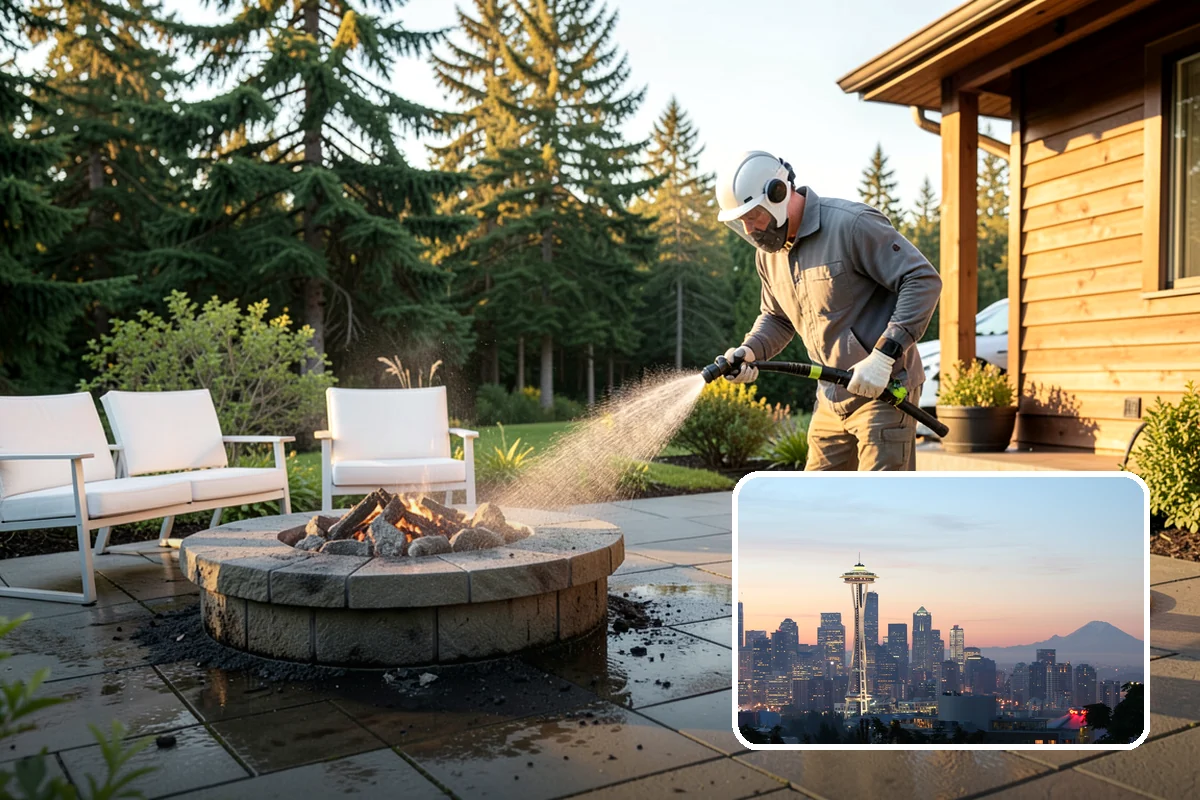 Concrete Brightening in Seattle, King County, WA - Reverses the dull, grayed look caused by years of damp weather