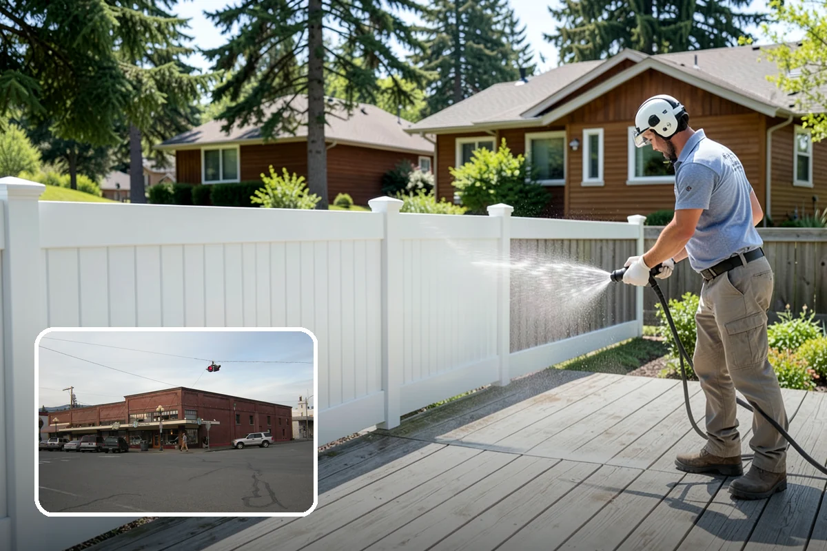 Concrete Brightening in Sedro-Woolley, Skagit County, WA - Reverses the dull, grayed look caused by years of damp weather