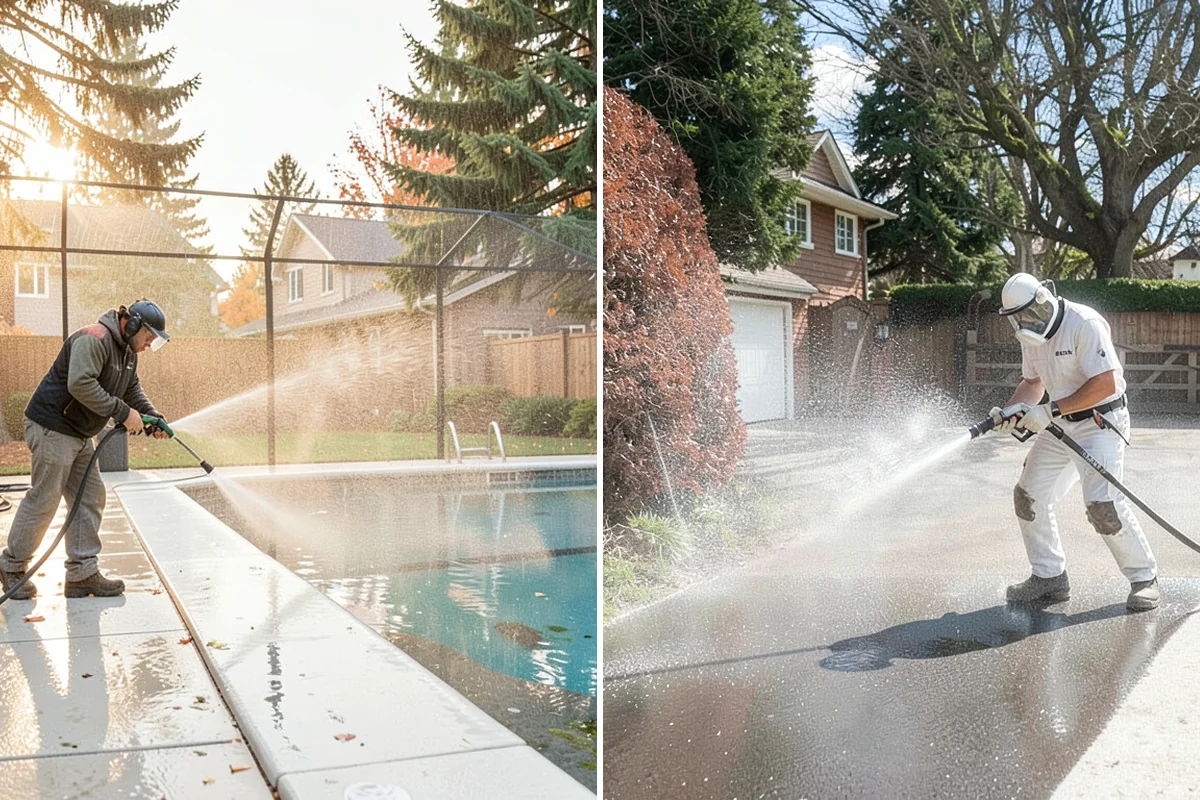 Concrete Brightening in Shoreline, King County, WA - Complete a full surface clean to remove organic growth