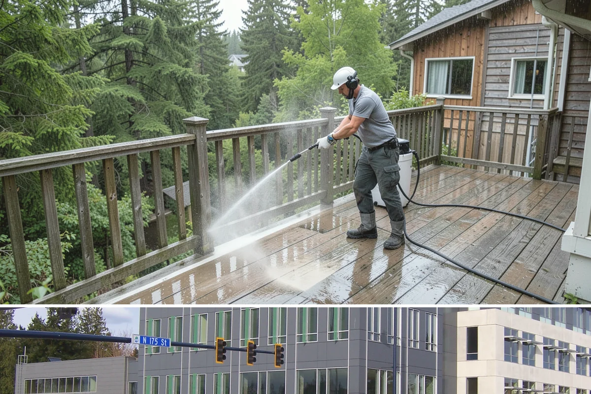 Concrete Brightening in Shoreline, King County, WA - A dry stretch in summer lets the brightener react and rinse cleanly without dilution from rain, making it the best season for...