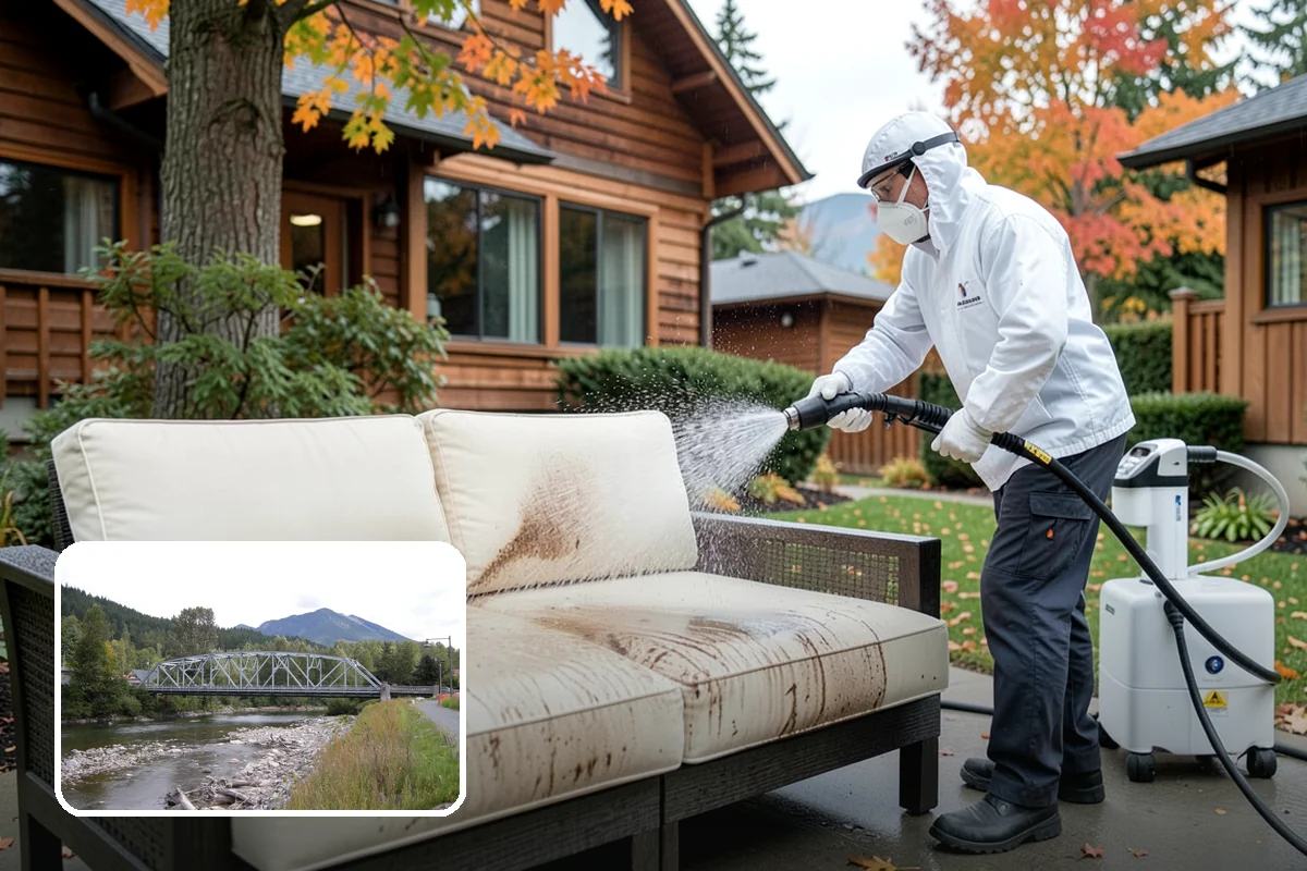 Concrete Brightening in Skykomish, King County, WA - Reverses the dull, grayed look caused by years of damp weather