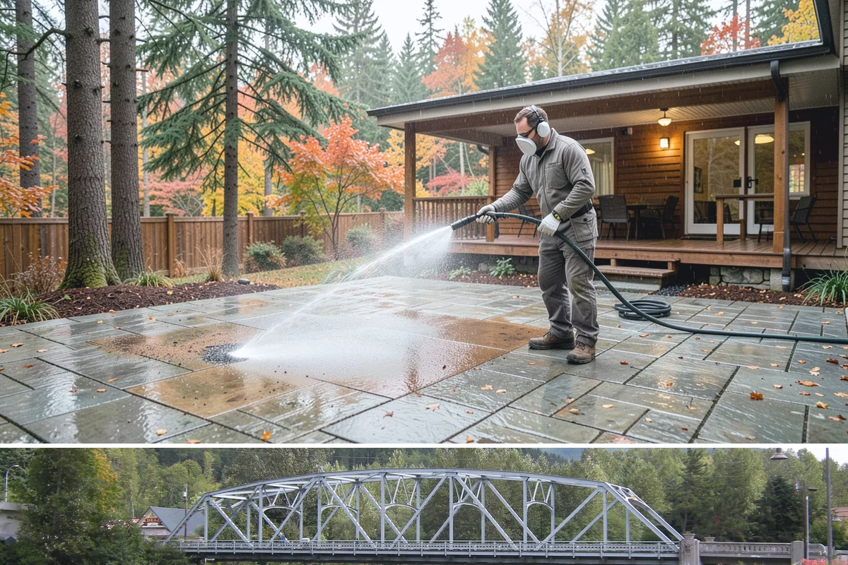 Concrete Brightening in Skykomish, King County, WA - A dry stretch in summer lets the brightener react and rinse cleanly without dilution from rain, making it the best season for...