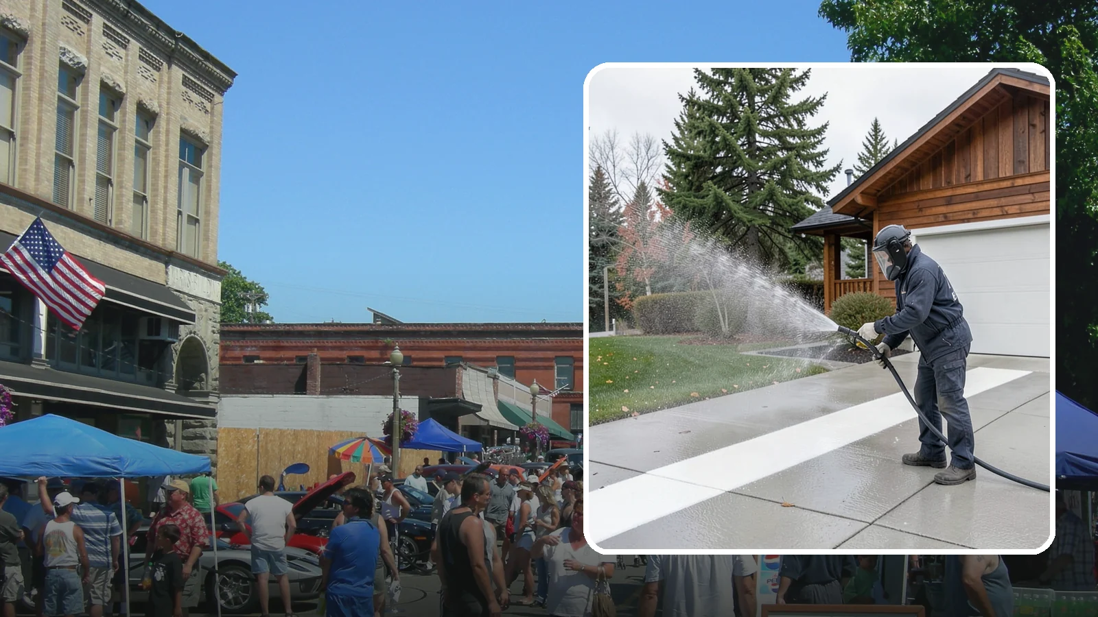 Concrete Brightening in Snohomish, Snohomish County, WA - Bring grayed, weathered concrete back to a bright, fresh tone with a post-wash brightening treatment.