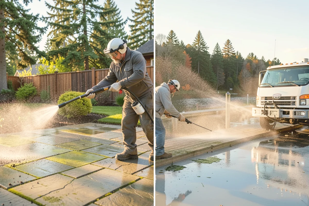Concrete Brightening in Snohomish, Snohomish County, WA - Complete a full surface clean to remove organic growth