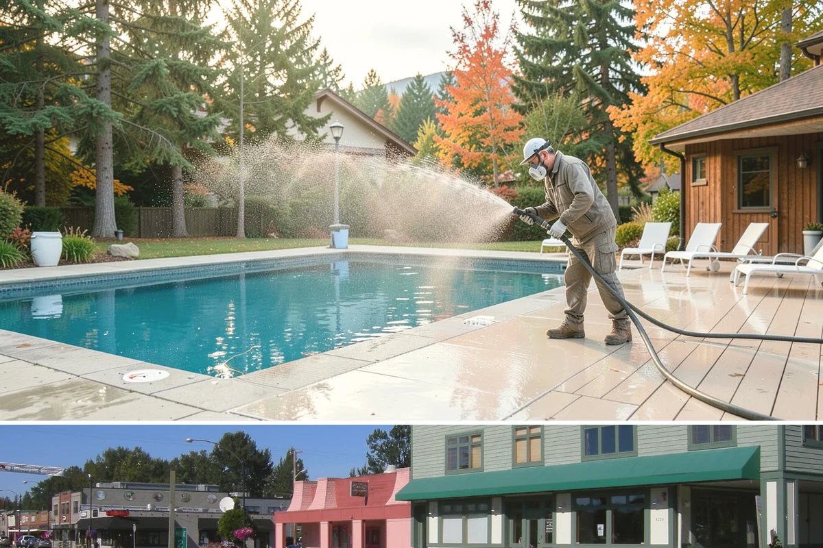 Concrete Brightening in Snoqualmie, King County, WA - A dry stretch in summer lets the brightener react and rinse cleanly without dilution from rain, making it the best season for...