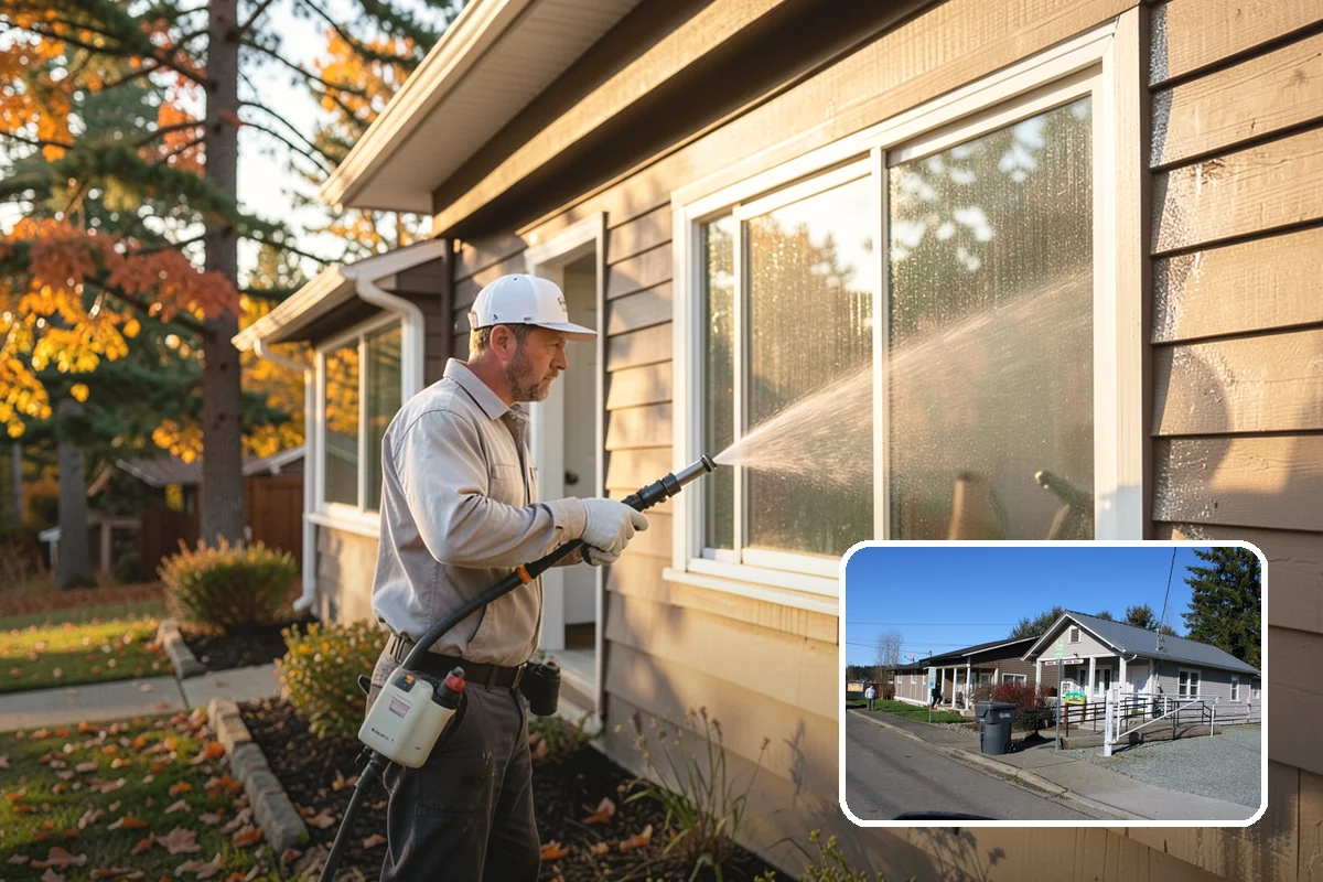 Concrete Brightening in South Prairie, Pierce County, WA - Reverses the dull, grayed look caused by years of damp weather