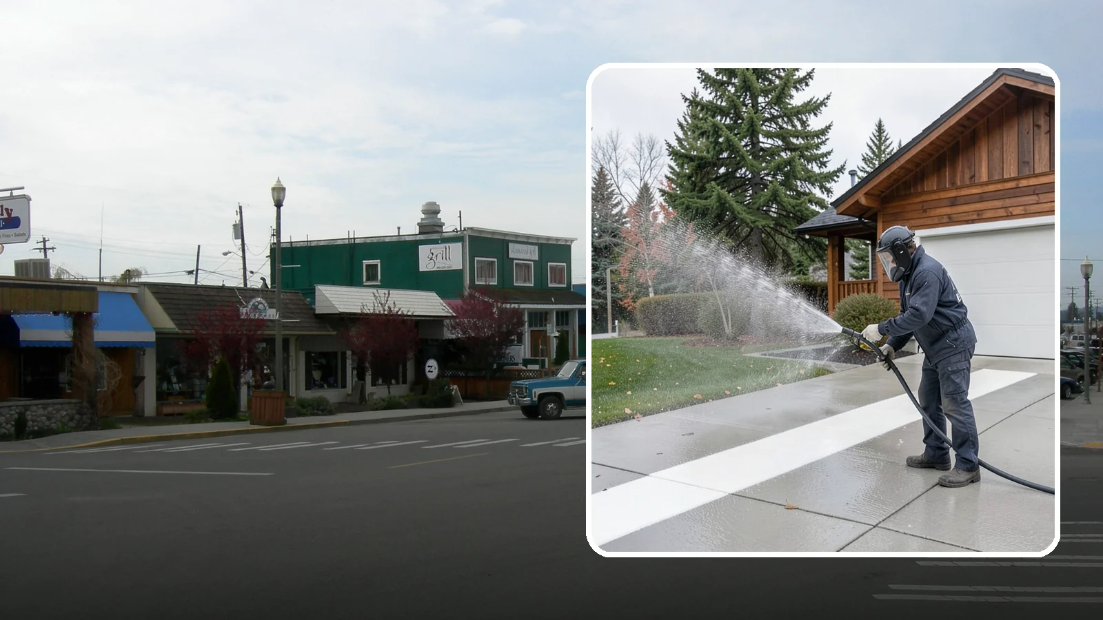 Concrete Brightening in Stanwood, Snohomish County, WA - Bring grayed, weathered concrete back to a bright, fresh tone with a post-wash brightening treatment.