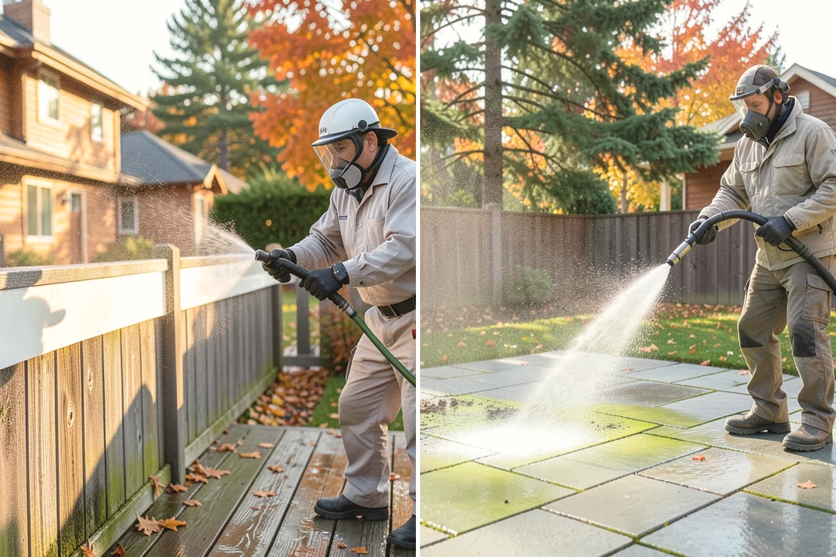 Concrete Brightening in Steilacoom, Pierce County, WA - Complete a full surface clean to remove organic growth
