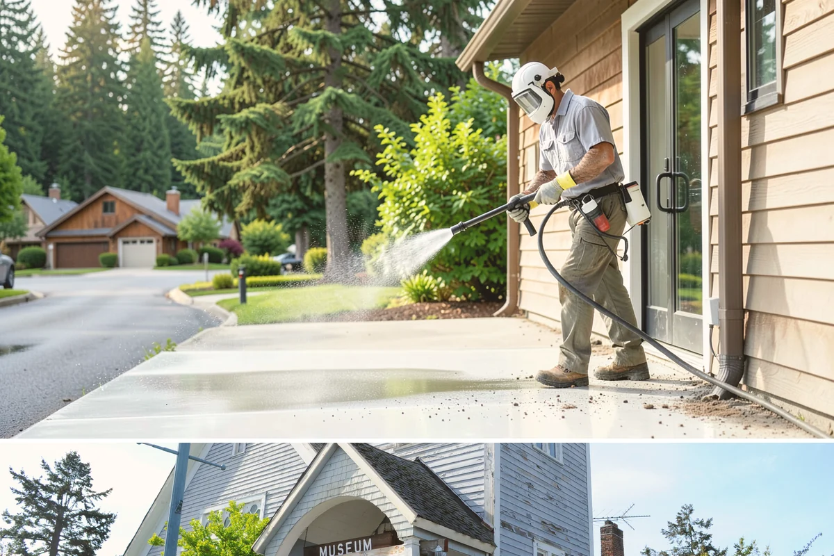 Concrete Brightening in Steilacoom, Pierce County, WA - A dry stretch in summer lets the brightener react and rinse cleanly without dilution from rain, making it the best season for...
