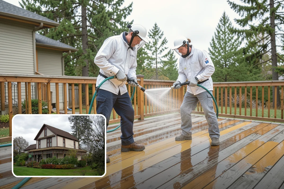 Concrete Brightening in Sumner, Pierce County, WA - Reverses the dull, grayed look caused by years of damp weather