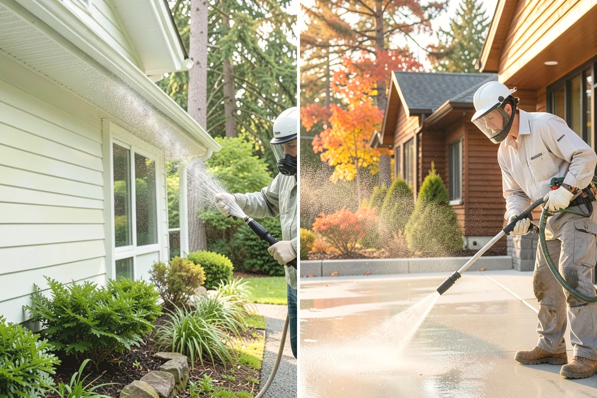 Concrete Brightening in Tacoma, Pierce County, WA - Complete a full surface clean to remove organic growth