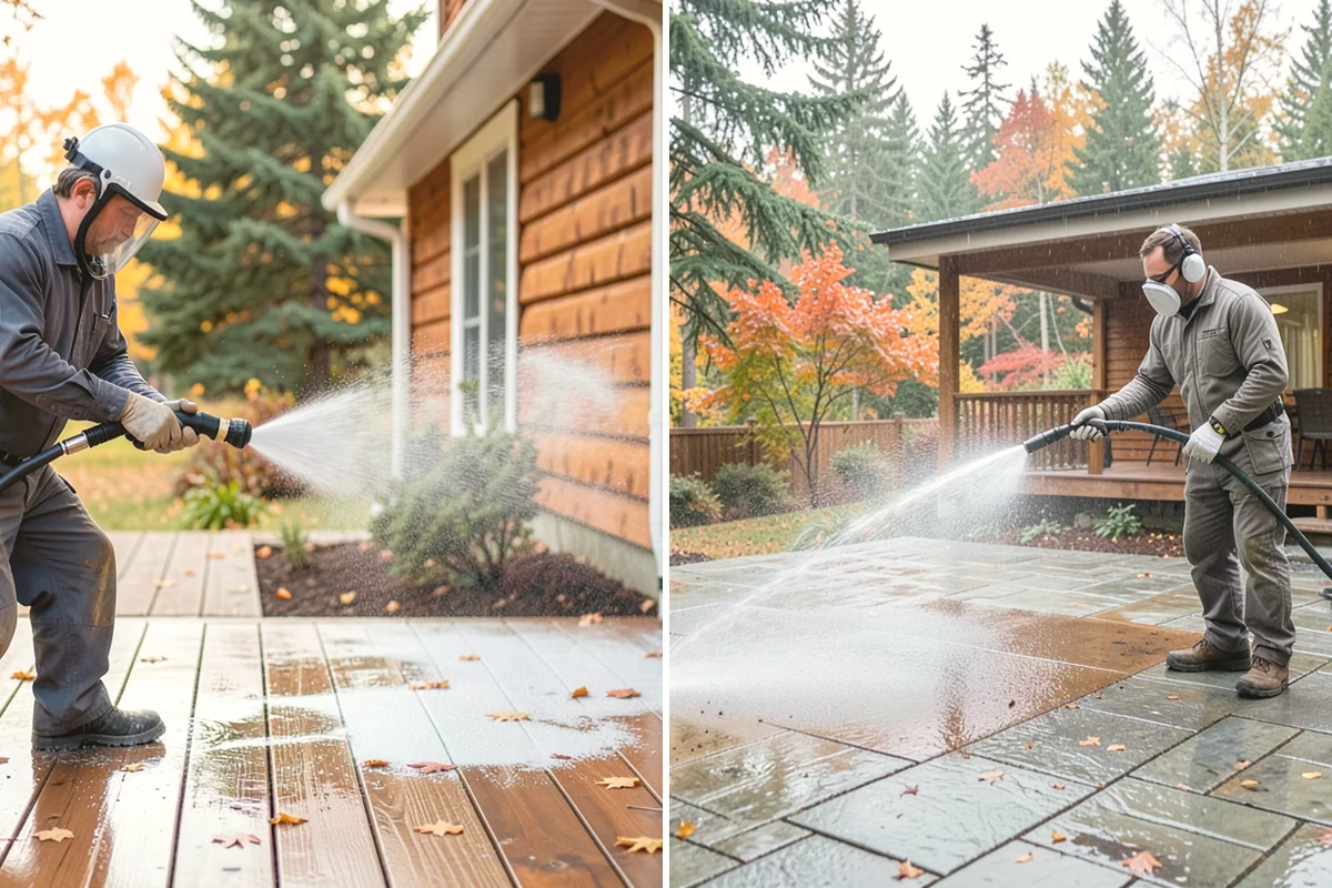 Concrete Brightening in Tukwila, King County, WA - Complete a full surface clean to remove organic growth